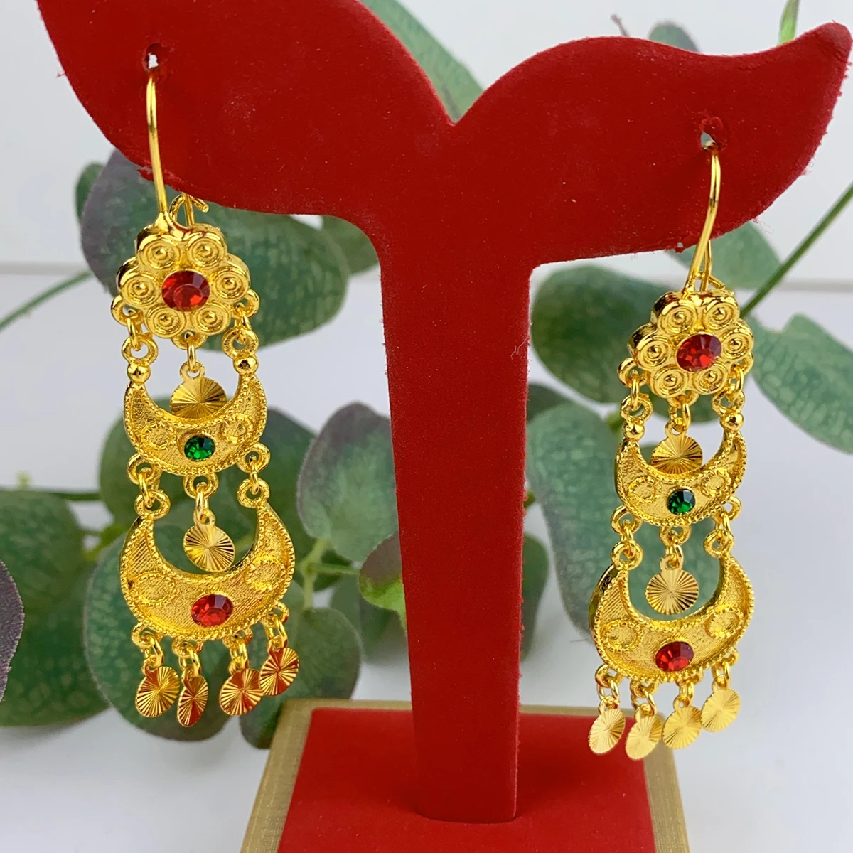 Ethnic Fashion India - Orecchini pendenti a goccia indiani gioielli