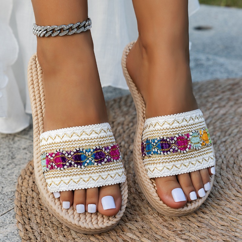 Ethnic Modern Fashion - Ciabatte da donna per esterni, piatte,